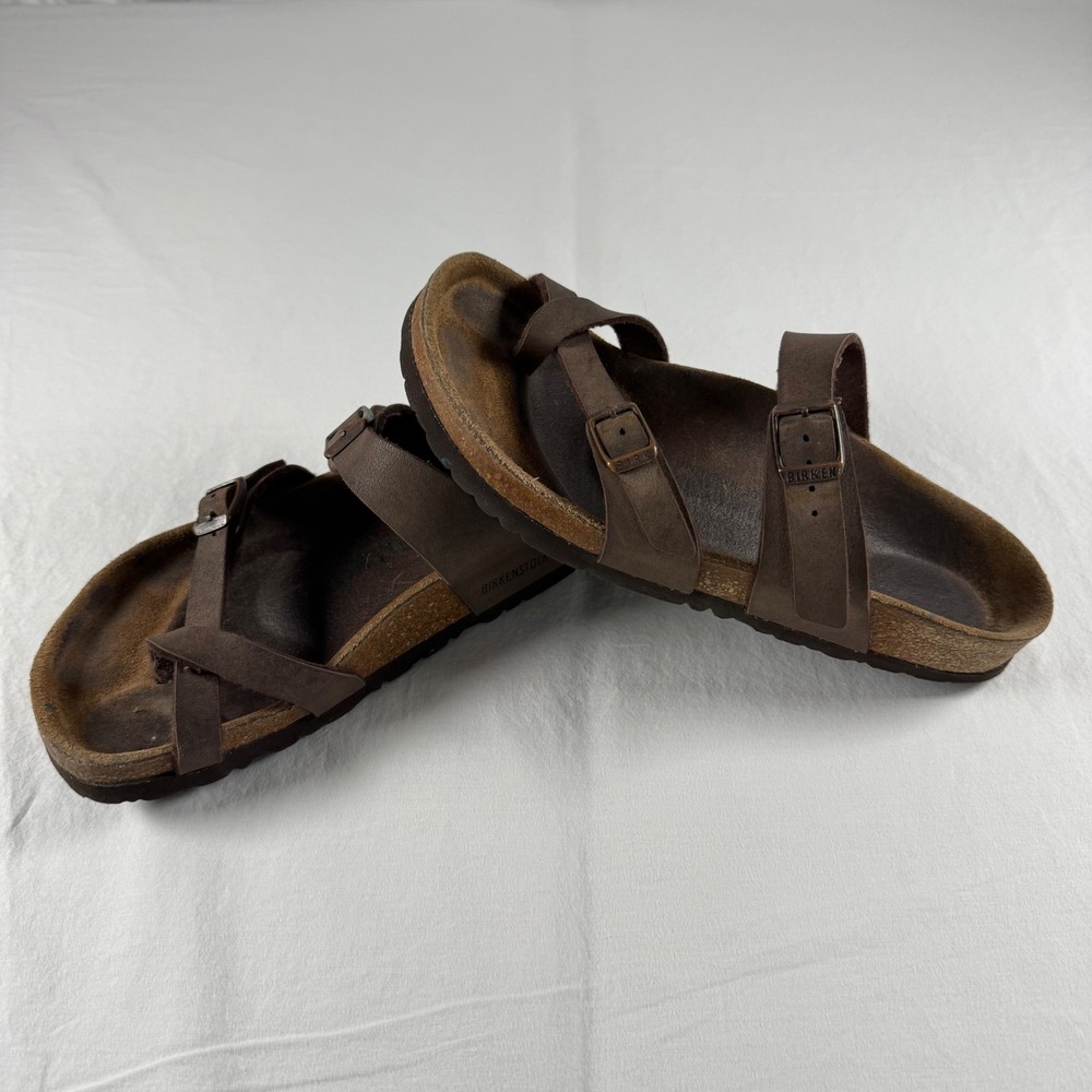 Birkenstock Women's Size 37 Brown Mayari Birko-Flor Strappy Buckle Sandals